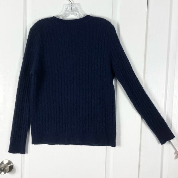 Nwot ABERCROMBIE&FITCH Sweater Women L Cashmere Cable-Knit Long-Sleeve - Picture 2 of 7